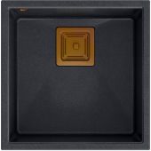 Quadron David 40 zlewozmywak 42x42 cm GraniteQ black diamond/miedziany HQD4242U8-C1