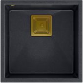 Quadron David 40 zlewozmywak 42x42 cm GraniteQ black diamond/złoty HQD4242U8-G1