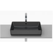 Roca Gap umywalka 60x37 cm prostokątna nablatowa czarny mat A3270Y2080