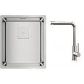 Zestaw Teka Flexlinea zlewozmywak stalowy 44x38 cm z baterią kuchenną UNI 9331 inox (115000015, 116020022)