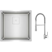 Zestaw Teka Flexlinea zlewozmywak stalowy 44x44 cm z baterią kuchenną ARK chrom (115000053, 239391200)