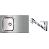 Zestaw Teka Universe 45 T-XP 1B 1 D REV 3 1/2 zlewozmywak stalowy 79x50 cm stal polerowana z baterią kuchenną IN chrom (115110011, 469781200)