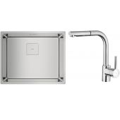 Zestaw Teka Flexlinea RS15 50.40 zlewozmywak stalowy 54x44 cm stal polerowana z baterią chrom (115000012, 239381200)