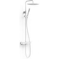 Tres Over-Wall zestaw prysznicowy ścienny termostatyczny z deszczownicą biały 19039302BM