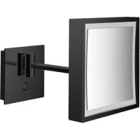 Emco Pure (LED) lusterko kosmetyczne 20,3x20,3 cm kwadratowe z oświetleniem czarny 109413309