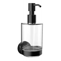 Emco Round dozownik do mydła czarny/szkło przezroczyste 432113300