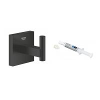 Zestaw Grohe Start Cube wieszak na ręcznik czarny i klej montażowy QuickGlue (409612430, 41127000)