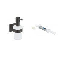 Zestaw Grohe Start Cube dozownik do mydła 160 ml czarny i klej montażowy QuickGlue (410982430, 41127000)