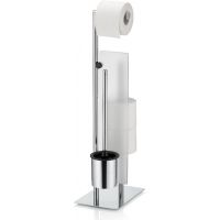 Kela Style stojak na papier toaletowy ze szczotką do WC srebrny błyszczący 22494