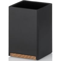 Kela Cube kubek na szczoteczki stojący czarny/brązowy 23687