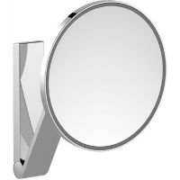 Keuco Cosmetic mirrors lusterko kosmetyczne 21,2x31,8 cm okrągłe z oświetleniem chrom czarny szczotkowany 17612139003