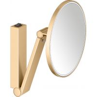 Keuco Cosmetic mirrors lusterko kosmetyczne 21,2x31,8 cm okrągłe z oświetleniem mosiądz szczotkowany 17612259004