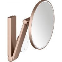 Keuco Cosmetic mirrors lusterko kosmetyczne 21,2x31,8 cm okrągłe z oświetleniem czerwone złoto szczotkowane 17612299002