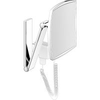 Keuco Cosmetic mirrors lusterko kosmetyczne 20x30,8 cm prostokątne z oświetleniem nikiel szczotkowany 17613059001