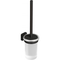 Kludi Vela S szczotka toaletowa z rączką ścienna czarny szczotkowany 25974N2