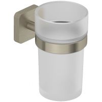 Kludi Vela S kubek na szczoteczki z uchwytem ściennym nikiel szczotkowany 25975N5