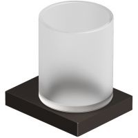 Kludi Vela C kubek do mycia zębów czarny szczotkowany-biały mat 31975N2