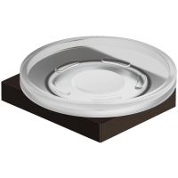 Kludi Vela C mydelniczka ścienna czarny szczotkowany-biały mat 31985N2