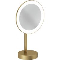 Kludi Vela R lusterko kosmetyczne 20,2x35,5 cm okrągłe z oświetleniem złoty szczotkowany 58995N0F