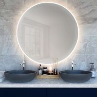 Smartwoods Bright lustro 100 cm okrągłe z oświetleniem LED białe barwa światła ciepła