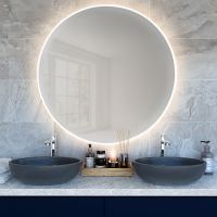 Smartwoods Bright lustro 60 cm okrągłe z oświetleniem LED białe barwa światła ciepła