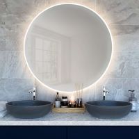 Smartwoods Bright lustro 80 cm okrągłe z oświetleniem LED białe barwa światła ciepła