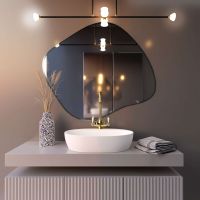Smartwoods Tiny Borderbright Stain III lustro 100x86 cm z oświetleniem LED srebrne barwa światła ciepła