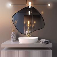 Smartwoods Tiny Borderbright Stain III lustro 60x52 cm z oświetleniem LED czarne barwa światła ciepła