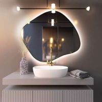 Smartwoods Tiny Borderbright Stain III lustro 60x52 cm z oświetleniem LED złote barwa światła neutralna