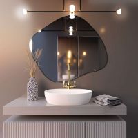 Smartwoods Tiny Borderbright Stain III lustro 70x60 cm z oświetleniem LED srebrne barwa światła ciepła