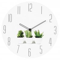 Splendid Plant zegar ścienny biało-zielony AZ-PLANT