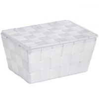 Wenko Adria koszyk łazienkowy z pokrywą biały 22077100