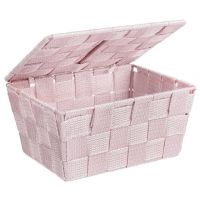 Wenko Adria koszyk łazienkowy z pokrywą różowy 22574100