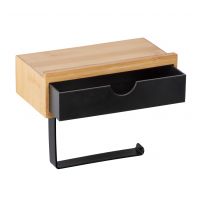 Wenko Bambusa uchwyt na papier toaletowy czarny-drewno 24754100