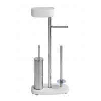 Wenko Rivazza stojak na papier toaletowy ze szczotką WC biały 24420100
