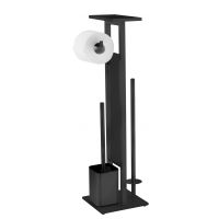 Wenko Debar stojak na papier toaletowy ze szczotką WC czarny 71558800