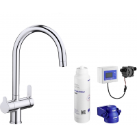 Zestaw Blanco Trima bateria kuchenna stojąca chrom z zestawem filtrującym wodę (520840, 527453)