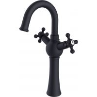 Besco Retro I bateria umywalkowa stojąca wysoka czarny mat BU-RI-CZ