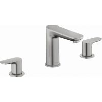 Duravit Wave bateria umywalkowa stojąca 3-otworowa stal nierdzewna szczotkowana WA1060005070