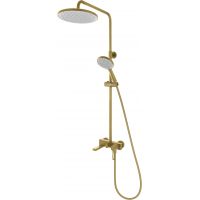 FDesign Zaffiro zestaw prysznicowy ścienny z deszczownicą złoty szczotkowany FD1-ZFR-7-57