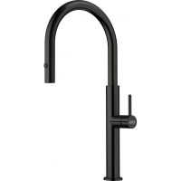 Franke Pescara J pull-out spray bateria kuchenna stojąca czarna stal szlachetna 115.0741.695