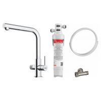 Zestaw Franke Lina Clear Water 2.0 L bateria kuchenna stojąca chrom 120.0730.779 z filtrem podzlewozmywakowym Clear Water (1200730779, 1500730809)