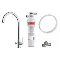 Zestaw Franke Lina Clear Water 2.0 J bateria kuchenna stojąca chrom 120.0730.806 z filtrem podzlewozmywakowym Clear Water (1200730806, 1500730809)