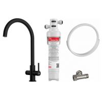 Zestaw Franke Lina Clear Water 2.0 J bateria kuchenna stojąca czarny mat 120.0730.807 z filtrem podzlewozmywakowym Clear Water (1200730807, 1500730809)