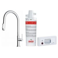 Zestaw Franke Maris Slim Clear Water J Pull-Out bateria kuchenna stojąca chrom z filtrem podzlewozmywakowym Clear Water (1200730870, 1330284025)