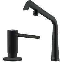 Zestaw Franke Icon bateria kuchenna stojąca z dozownikiem do płynów 300 ml czarny mat (1150625187, 1190547906)