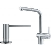 Zestaw Franke Atlas bateria kuchenna stojąca z dozownikiem do płynów 350 ml stal szlachetna (1150521439, 1120717084)