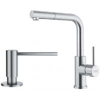 Zestaw Franke Smart Glenda bateria kuchenna stojąca z dozownikiem do płynów 350 ml stal szlachetna (1150706986, 1120717084)