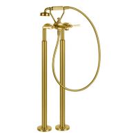 Gessi Venti20 bateria wannowo-prysznicowa wolnostojąca złoto szczotkowane 65128.716