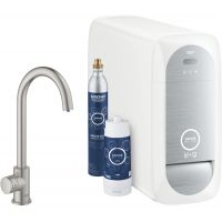 Grohe Blue Home zestaw startowy z zaworem kuchennym Mono stal nierdzewna 31498DC1